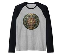 Aztec Maya Azteca Sun Stone Ancien Calendrier Maya Manche Raglan