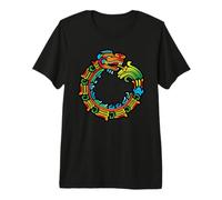 Aztec Ouroboros Quetzalcoatl Serpent Maya à Plumes T-Shirt Haut de Gamme