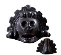 Aztec Skull Whistle - Ancient Style Wind Instrument for Collectors Decor | Ceramic Craft with Sound Design, Handheld Musical Ornament for Display Learning and Cultural Themes, 10,4x9,2x7,5 cm