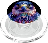 Azteca Faucon pèlerin Animaux majestueux Amoureux des Oiseaux Noir PopSockets PopGrip pour MagSafe