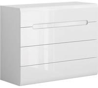 Azteca Trio Commode 105 cm avec 4 tiroirs en blanc brillant