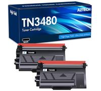 Aztech Cartouches de Toner Compatible pour TN-3480 TN3480 TN 3480 TN3430 TN-3430 TN 3430 HL-L5100DN MFC-L5750DW HL-L5200DW MFC-L5700DW MFC-L5800DW MFC-L5850DW HL-L6400DW HL-L5100DNT Noir, Pack de 2