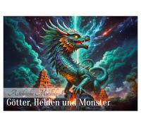 Aztekische Mythologie - Götter, Helden und Monster (Wandkalender 2026 DIN A3 quer), CALVENDO Monatskalender: Ein aztekischer Kalender zeigt jeden ... Figur in ihrer typischen Umgebung.