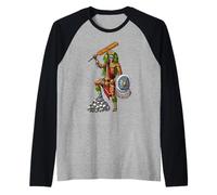 Aztèque Guerrier Crâne Mythologie Ancien Maya Natif Manche Raglan