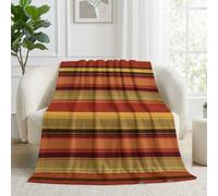 Aztèque Pois Zigzags Couverture Douce Flanelle Polaire | Géométrique Rayures Horizontales Bandes Couverture Lit Chaud en Hiver Couvertures Convient 130 x 150 cm Adultes et Enfants
