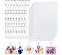 Azttior 325 Pièces Plastique Fou Kit, 25 Plastique Fou, 100 Porte Clé, 200 Boucles Ouvertes, Papier Fou Porte Clé DIY, Shrink Plastic pour Plastique Magique, Activité Créative Enfant, Bricolages