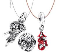 Azttior 5pcs Charm en Argent Sterling S925 pour Bracelets et Colliers, Pendentifs Cubic Zirconia, Breloques Super-héros pour Femmes et Hommes pour Anniversaire, Collier Femme Argent