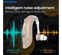 azul - Meilleur amplificateur sonore numérique pour appareil auditif médical, pour personnes âgées, modèle de perte auditive modérée, 80-90db
