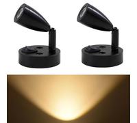 AzulLanse 2 Pcs 12V RV LED Spotlight Lampe de Lecture de Petite Taille Port de Charge USB Projecteur pivotant à 360 °,lumière Chaude 3000K pour Lampe de Chevet de remorque de Camion (Noir)