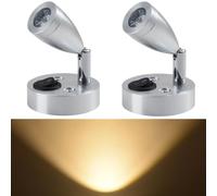 AzulLanse 2 Pcs 12V RV LED Spotlight Lampe de Lecture de Petite Taille Port de Charge USB Projecteur pivotant à 360 °,lumière Chaude 3000K pour Lampe de Chevet de remorque de Camion