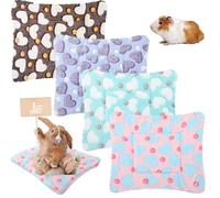 AzulLanse 4 pièces Petit Animal en Peluche,20 * 15cm,Ultra Doux pour Chien Lits Chat Oreiller avec Mignon, pour Lapins,écureuils,cochons d’Inde,Petit Animal Polaire Lit Chien Cage Pad Lavable