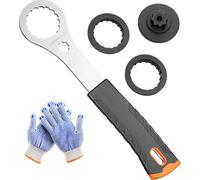 AzulLanse Outil de démontage du boîtier de pédalier de vélo Outil d’Installation Compatible avec Le décapant Hollowtech II-BB avec clé à manivelle,1 Paire de Gants
