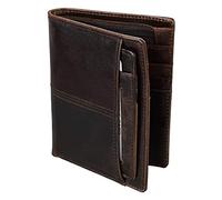 AZUMIO Courte Rétro Mode Tendance Huile Cire Cuir Antivol Brosse Homme Portefeuille en Cuir Convient pour Voyage Travail, 1 couleur, Taille unique