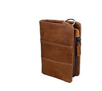 AZUMIO Fashion Trend Portefeuille en cuir décontracté Première couche Poche monnaie Rétro Crazy Horse Skin pour cadeau, marron, Taille unique