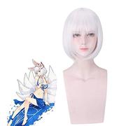 Azur Lane Cosplay perruque Kaga femmes 35 cm argent gris court BOB perruques de cheveux synthétiques Halloween fête Costume Lane Kaga postiche