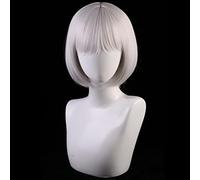 Azur Lane Silver White Bob Wigs For Women Heat Resistant Synthetic Hair Halloween Costume Short Cosplay Wig+ Wig Cap