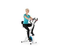 Vélo d'appartement pliable Capital Sports Azura Air - Blanc & Bleu - Electromagnétique - Fitness - Adulte