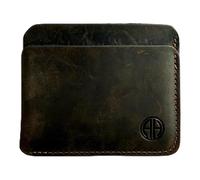 AZURAHIDE ZeroFold Porte-cartes de crédit fin - Portefeuille minimaliste en cuir pleine fleur pour homme, finition brunie et huilée