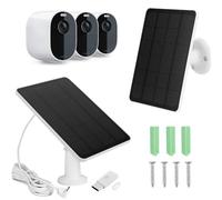 AZURAOKEY Chargeur de panneau solaire compatible avec Arlo Essential Spotlight/XL, étanche 3 m micro USB, support mural