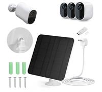 AZURAOKEY Chargeur de panneau solaire compatible avec spots Arlo Essential/XL Chargeur de panneau solaire Arlo Essential 4W/6W étanche avec câble micro USB de 3 m et support mural