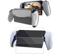 AZURAOKEY Compatible avec les accessoires PS Portal, lot 3 en 1 coque de protection transparente en TPU et film trempé de 0,33 mm, protecteur d'écran ultra transparent, lavable, anti-traces de doigts