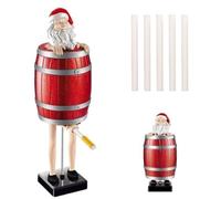 AZURAOKEY Distributeur de cigarettes amusant et insolite, boîte à cigarettes pop-up farce, Père Noël dans le tonneau en bois, figurines avec 5 bâtons d'accessoires pour fête de Noël, décoration