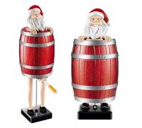 AZURAOKEY Distributeur de cigarettes amusant et insolite, boîte à cigarettes pop-up farce, Père Noël dans le tonneau en bois, figurines pour fête de Noël, décoration d'intérieur (Père Noël)