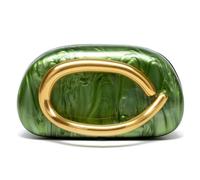 AZURAOKEY Pochette en Acrylique Femme avec Chaîne Clutches en métal en cuir végétalien Classic Round Acrylique Summer Beach Purse pour Mariage Fête