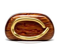 AZURAOKEY Pochette en Acrylique Femme avec Chaîne Clutches en métal en cuir végétalien Classic Round Acrylique Summer Beach Purse pour Mariage Fête