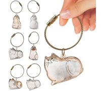 AZURAOKEY Porte-clés Capsule Souvenir de Poils d'animaux - Flacon Transparent de Conservation de Poils de Chat & Cadeau commémoratif pour propriétaires d'animaux