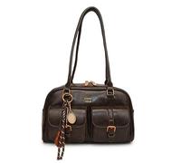 AZURAOKEY Sac à bandoulière Y2K pour femmes avec multiples poches, sac à main design, sac satchel en cuir PU rétro de style Boston avec pendentif