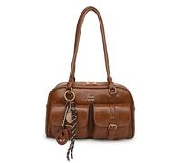 AZURAOKEY Sac à bandoulière Y2K pour femmes avec multiples poches, sac à main design, sac satchel en cuir PU rétro de style Boston avec pendentif
