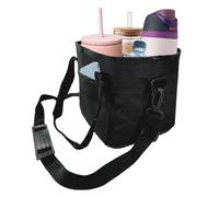 AZURAOKEY Sac à Boissons à 4 Compartiments avec Sangle réglable, Porte-Boissons réutilisable, Taille familiale, pour la randonnée, la Marche, Les Sorties Sportives, Usage Quotidien (Noir)