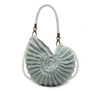 AZURAOKEY Sac de coquillage à la main pour femmes - Crochet Shell Purse Sum Summer Beach Tote Sac Boho Crochet Embrayage avec sangle de perle et poignée