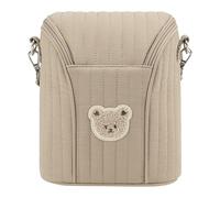 AZURAOKEY Sac Isotherme Mignon en Forme d'ours pour Biberon de Bébé, Sac de Refroidissement en Coton et Film d'Aluminium, Sac de Rangement Portable pour Tire-Lait avec Boucle Amovible