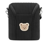 AZURAOKEY Sac Isotherme Mignon en Forme d'ours pour Biberon de Bébé, Sac de Refroidissement en Coton et Film d'Aluminium, Sac de Rangement Portable pour Tire-Lait avec Boucle Amovible