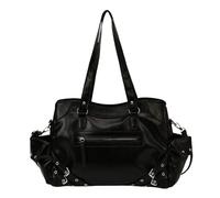 AZURAOKEY Sacoche pour Femme en Cuir Vegan avec Clous Métalliques, Style Rétro Années 90, Tendance et Spacieux - Sac à Main en Cuir PU, Bandoulière Shopper Hobo de Luxe, Grand Sac de Travail