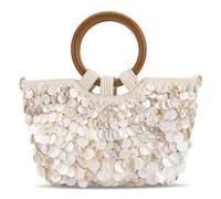 AZURAOKEY Shell Purse d'embrayage perlé pour les femmes Perle Perle Perle Luxury Handmade Hand Handle Sac Bage de plage Sac à main pour les vacances d'été