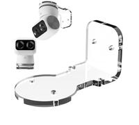 AZURAOKEY Support mural en acrylique compatible avec Eufy Security Indoor Cam S350, support de surveillance en acrylique avec adhésif et vis, intérieur/extérieur, meilleurs angles de caméra, 1 pièce