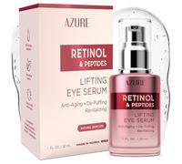Azure Cosmetics Sérum contour des yeux liftant au rétinol et aux peptides - Anti-âge, dégonflant et revitalisant, correcteur de cernes - les ridules et les poches sous les yeux - 30 ml 1 oz liq.