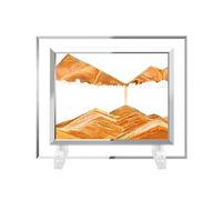 AzureLeap Art de Sable 3D Dynamique, Image en Mouvement, Sablier en Verre Carré, Paysage Sous-Marin 3D pour Décoration de Bureau et Maison [Jaune-5"]