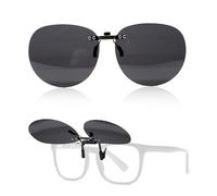 AzureRay 1paire Lunettes de Soleil Clip Métal Léger Polarisé pour Homme Femme Clip Solaire pour Lunettes de Vue Anti Reflet Conduite Pêche Extérieur Surlunettes de Soleil UV400