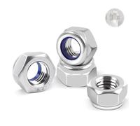 AzureRay Écrou M8 Inox A2, 20 Pièces Écrou Borgne Nylstop Autobloquant DIN 985, Filetage Métrique Hexagonal avec Frein Nylon, Résistant à la Corrosion