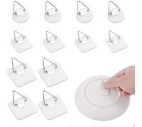 AzureRay Lot de 12 crochets adhésifs invisibles pour tableau et cadre - Accroche tableau/cadre adhesif sans percer, Texture lin, forte adhérence sans résidus - Crochet mural décoratif