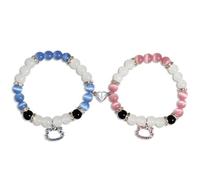 AzureRay Lot de 2 Bracelets Connecté Couple Magnétiques, Bracelet d'Amitié pour 2 avec Connexion Partagée, Bracelet en Commun Couple Idéal pour Relation à Distance