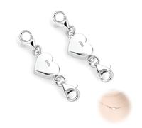AzureRay Lot de 2 Fermoirs Magnétiques Extra Forts pour Bracelet, Fermoir Magnétique avec Motif Cœur, Durable et Sécurisé