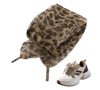 AzureRay Lot de 2 paires de lacets en satin, imprimé léopard tendance, plats et souples pour baskets, chaussures de sport et chaussures décontractées