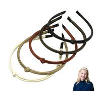 AzureRay Lot de 5 bandeaux à cheveux fins pour femmes et filles, noirs, marron et blancs, tendance et mignons