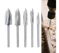 AzureRay Lot de 5 couteaux à bois pour sculpture, relief et modélisme - Outillage bricolage avec tige 3 mm pour Dremel - Antirouille, durable - Foret bois