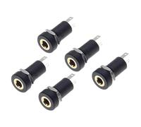 AzureRay Lot de 5 Prises Jack 3.5 mm Stéréo - Prise Audio à Souder 3 Broches - pour Réparation Casque, Micro & Projets DIY - Inclut Écrous de Fixation